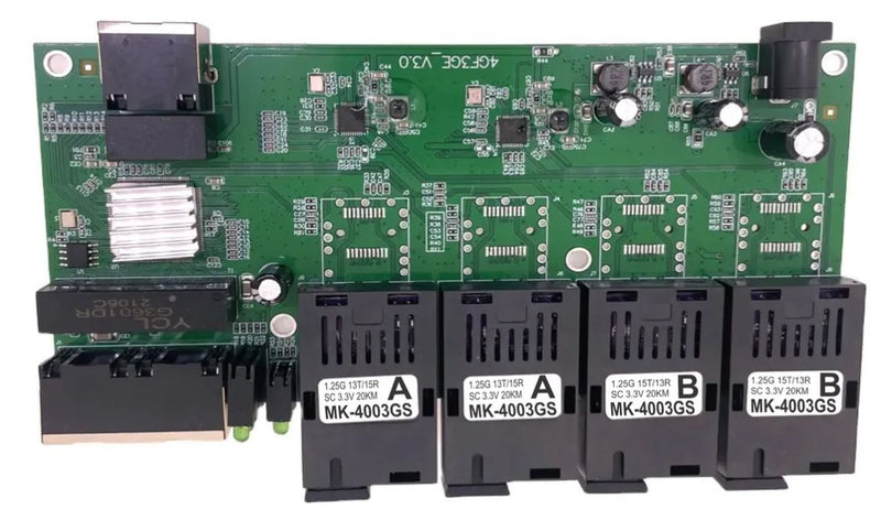 Switch Placa Metro Conversor Mídia Giga 4p Sc Aa/bb 3p Rj45
