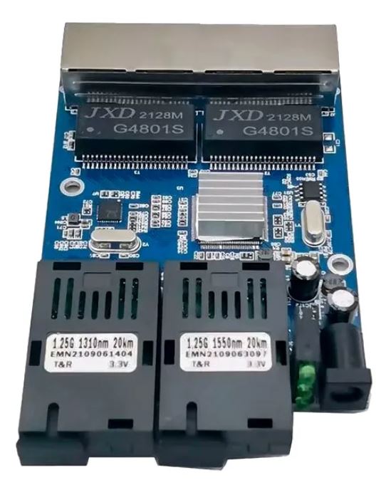 Switch Placa Rede Metro Gigabit Conversor De Midia 04-rj45